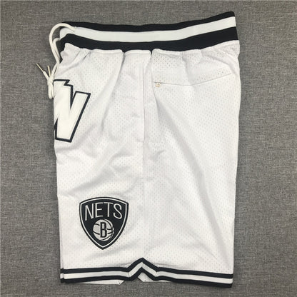 Men's Brooklyn Nets White Basketball Retro Shorts1