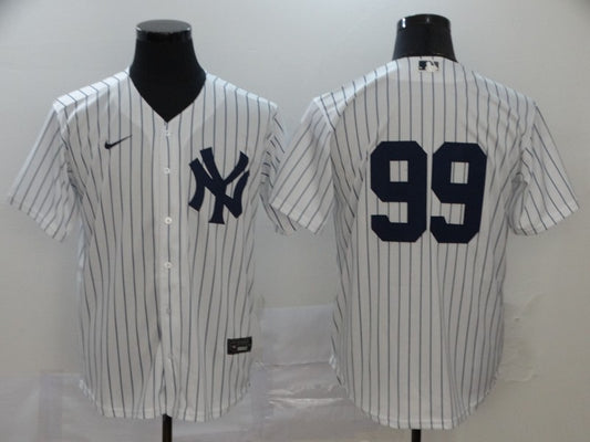 Men's New York Yankees Aaron Judge #99 White Replica Player Name Jersey1