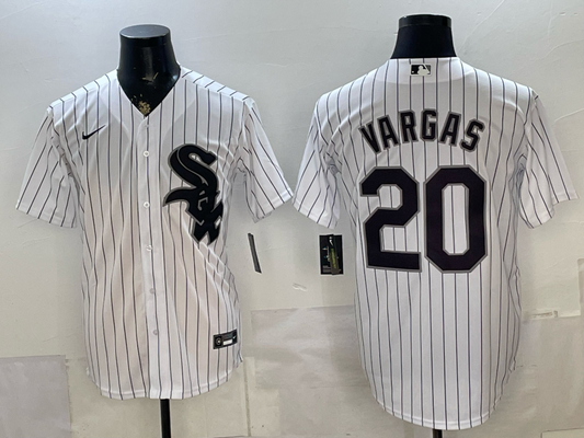 Men's Chicago White Sox Miguel Vargas #20 White Home Replica Jersey