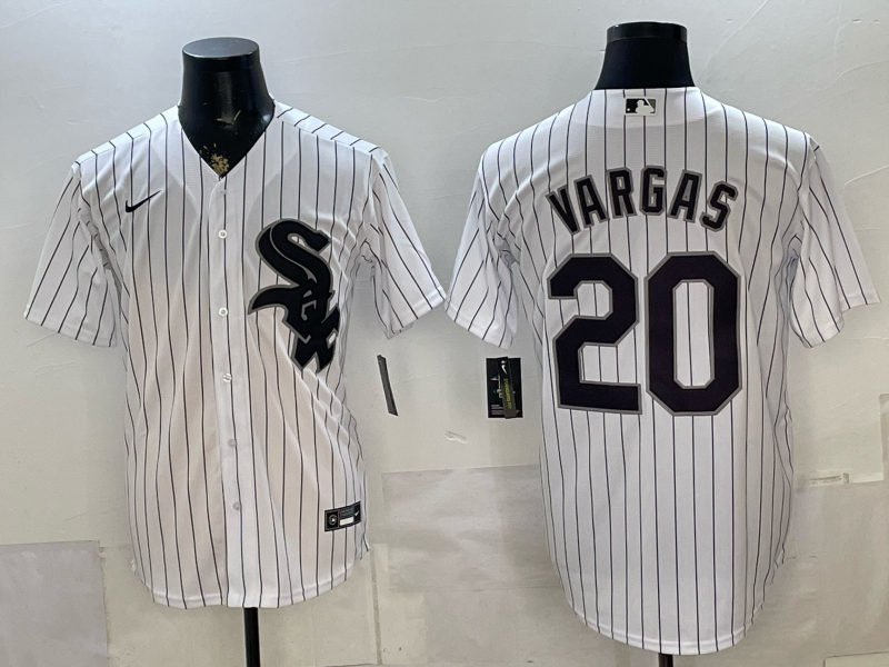 Men's Chicago White Sox Miguel Vargas #20 White Home Replica Jersey