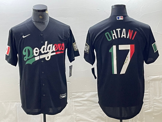 Men's Los Angeles Dodgers Shohei Ohtani Black Player Jersey1
