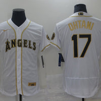 Men's Los Angeles Angels Shohei Ohtani #17 White Sewn Baseball Jersey1