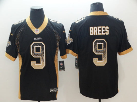 Men's New Orleans Saints Drew Brees #9 Black Player Jersey1