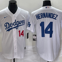 Men's Los Angeles Dodgers Enrique Hernandez #14 White Replica Baseball Jersey1
