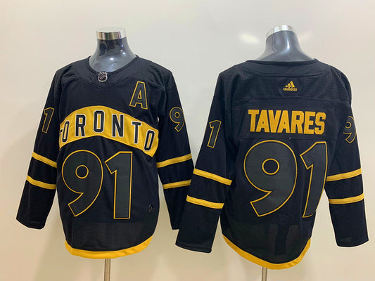 Men's Toronto Maple Leafs John Tavares #91 Black Player Jersey1