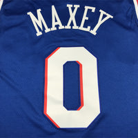 Men's Philadelphia 76ers Tyrese Maxey Blue 2020/21 Fast Break Replica Jersey1