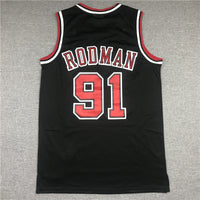 Men's Chicago Bulls Dennis Rodman 1997-98 Black Hardwood Classics Swingman Jersey1