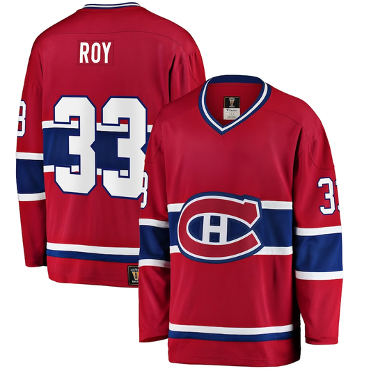 Men's Montreal Canadiens Patrick Roy #33 Red Player Game Jersey1