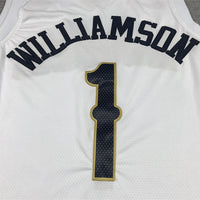 Men's New Orleans Pelicans Zion Williamson #1 White Swingman Jersey1