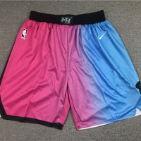 Men's Miami Heat Pink/Blue City Edition Basketball Shorts1