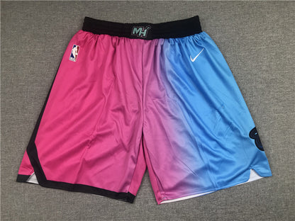 Men's Miami Heat Pink/Blue City Edition Basketball Shorts1