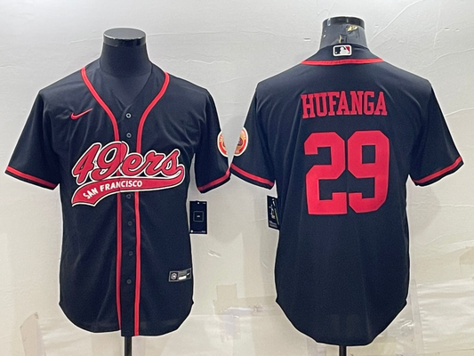 Men's San Francisco 49ers Talanoa Hufanga #29 Black Game Jersey1 Joint Edition