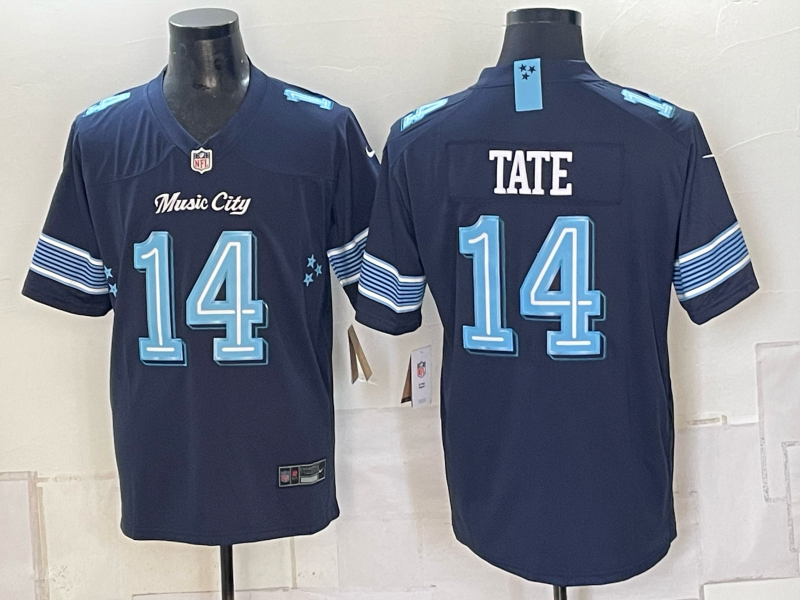 Men's Tennessee Titans Carnell Tate #14 Navy 2026 Rivalries Collection Game Jersey