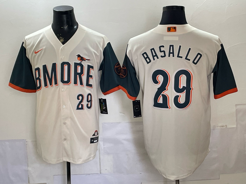 Men's Baltimore Orioles Samuel Basallo #29 Cream 2026 City Connect Stadium Jersey
