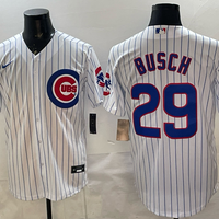 Men's Chicago Cubs Michael Busch #29 White Home Replica Jersey