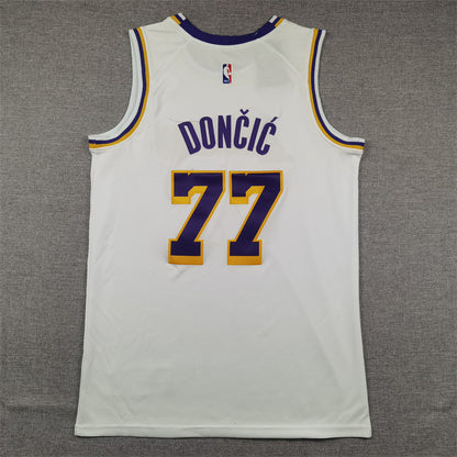Men's Los Angeles Lakers Luka Doncic #77 White Swingman Jersey1 - Association Edition
