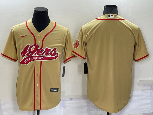 Men's San Francisco 49ers Gold Blank Jersey1
