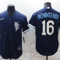 Men's Kansas City Royals Andrew Benintendi #16 Navy Replica Baseball Jersey1