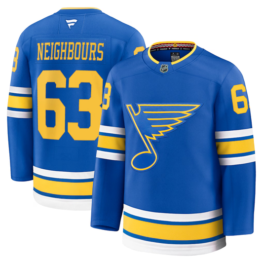 Men's St. Louis Blues Jake Neighbours #63 Fanatics Blue Home Premium Jersey