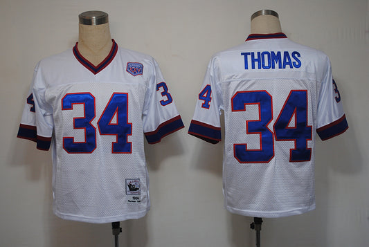Men's Buffalo Bills Thurman Thomas Mitchell & Ness White Legacy Replica Player Jersey1