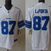 Men's Detroit Lions Sam LaPorta #87 White Game Player Jersey