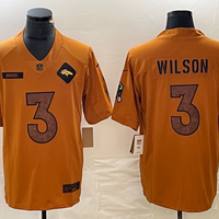 Men's Denver Broncos Russell Wilson #3 Brown 2023 Salute To Service Limited Jersey1