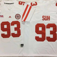 Men's Nebraska Huskers Ndamukong Suhl #93 White Player Game Jersey