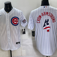 Men's Chicago Cubs Pete Crow-Armstrong #4 White USA 250 Fourth of July Home Stadium Jersey