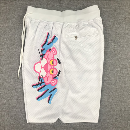 Men's Miami Heat Pink Panther White Basketball Shorts1