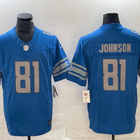 Calvin Johnson #81 Detroit Lions Blue Player Game Jersey - JerseysFreak