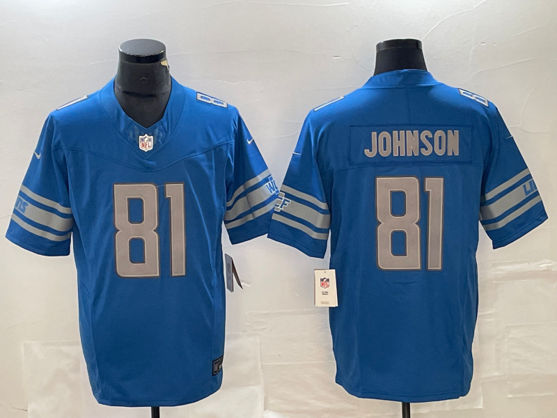 Calvin Johnson #81 Detroit Lions Blue Player Game Jersey - JerseysFreak