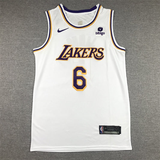 Men's Los Angeles Lakers LeBron James #6 White 2022/23 Swingman Jersey1 - Association Edition