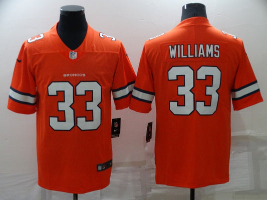 Men's Denver Broncos Javonte Williams #33 Orange Game Player Jersey1