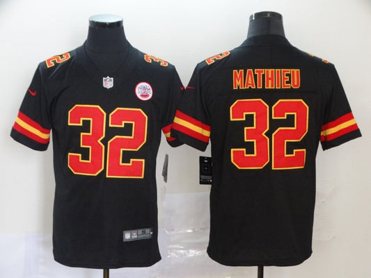 Men's Kansas City Chiefs Tyrann Mathieu #32 Black Game Jersey1