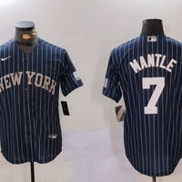 Men's New York Yankees Mickey Mantle #7 Navy Player Jersey1