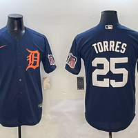 Men's Detroit Tigers Gleyber Torres #25 Navy Limited Player Jersey1