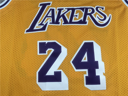 Men's Los Angeles Lakers Kobe Bryant #24 Gold 2007-08 Hardwood Classics Authentic Player Jersey1