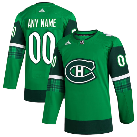 Men's Montreal Canadiens Kelly Green St. Patrick's Day Custom Jersey1