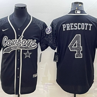 Men's Dallas Cowboys Dak Prescott #4 Black RFLCTV Limited Jersey1 Joint Edition