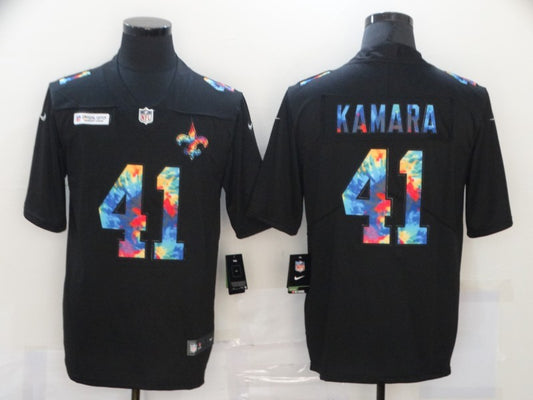 Men's New Orleans Saints Alvin Kamara #41 Black Game Player Jersey1