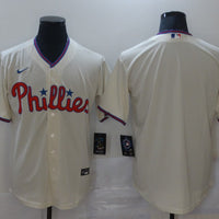 Men's Philadelphia Phillies Beige Replica Blank Jersey1