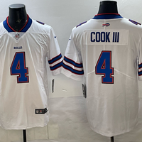 Men's Buffalo Bills James Cook III #4 White Team Game Jersey