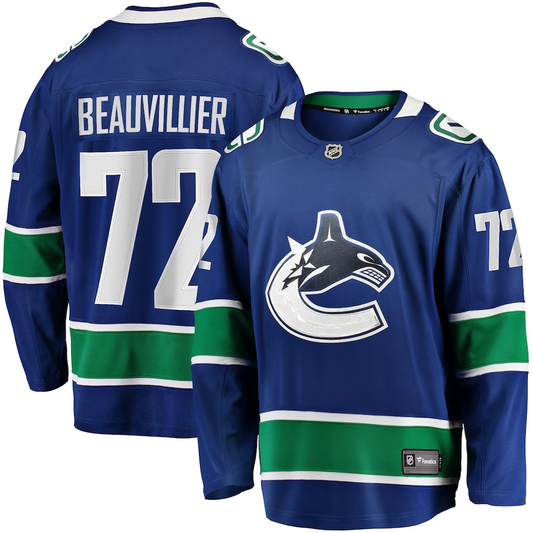 Men's Vancouver Canucks Anthony Beauvillier #72 Blue Home Breakaway Jersey1