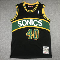 Shawn Kemp #40 Seattle SuperSonics Black Throwback Swingman Jersey - JerseysFreak