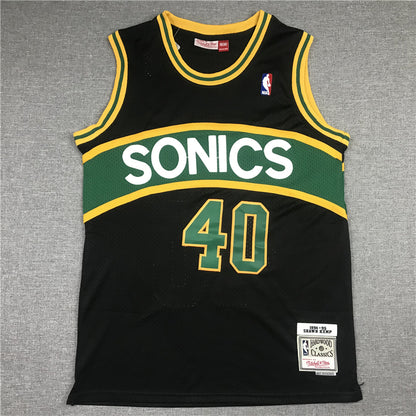 Men's Seattle Supersonics Shawn Kemp #40 Black Throwback Swingman Jersey
