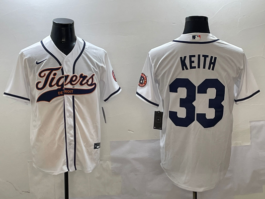 Men's Detroit Tigers Colt Keith #33 White Player Jersey1