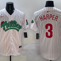 Men's Philadelphia Phillies Bryce Harper #3 White Player Jersey1