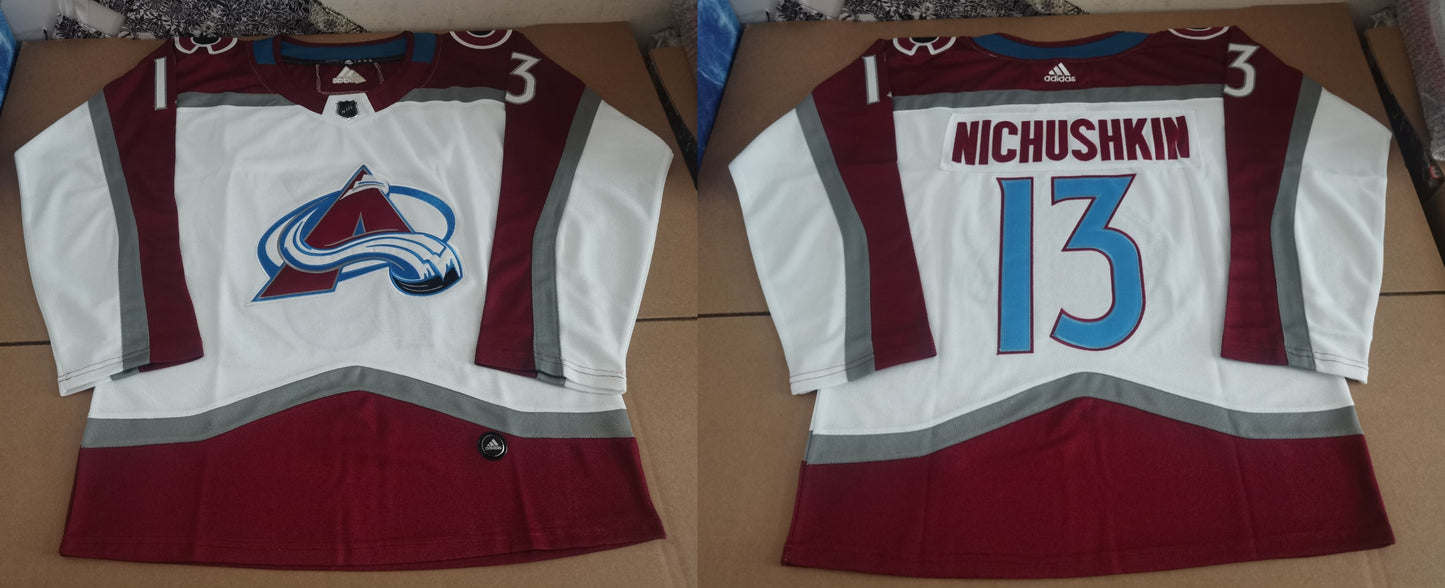 Men's Colorado Avalanche Valeri Nichushkin #13 White Player Game Jersey1