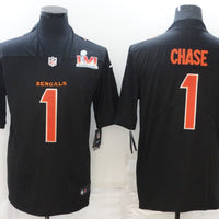 Men's Cincinnati Bengals Ja'Marr Chase #1 Black Player Game Jersey2