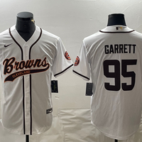 Men's Cleveland Browns Myles Garrett #95 White Game Jersey1 Joint Edition